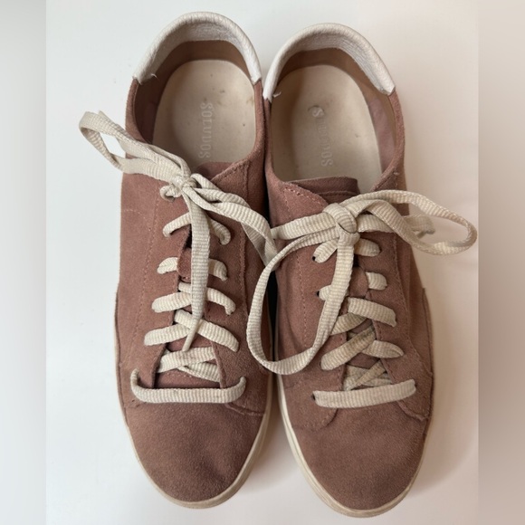 Soludos Womens Ibiza Platform Sneakers Pink Leather Lace Up Streetwear Casual 10 - Picture 7 of 16